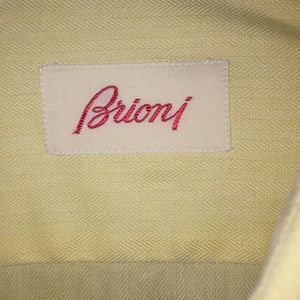 Brioni yellow cotton dress shirt 41/16 Italy